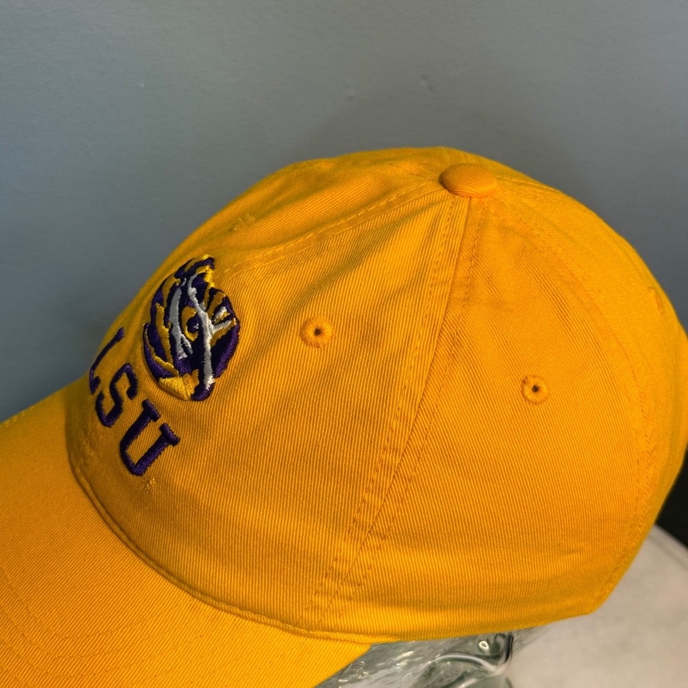 LSU Tigers Yellow Embroidered Dad Hat Adjustable Baseball Cap Mens NCAA Purple - Picture 3 of 13